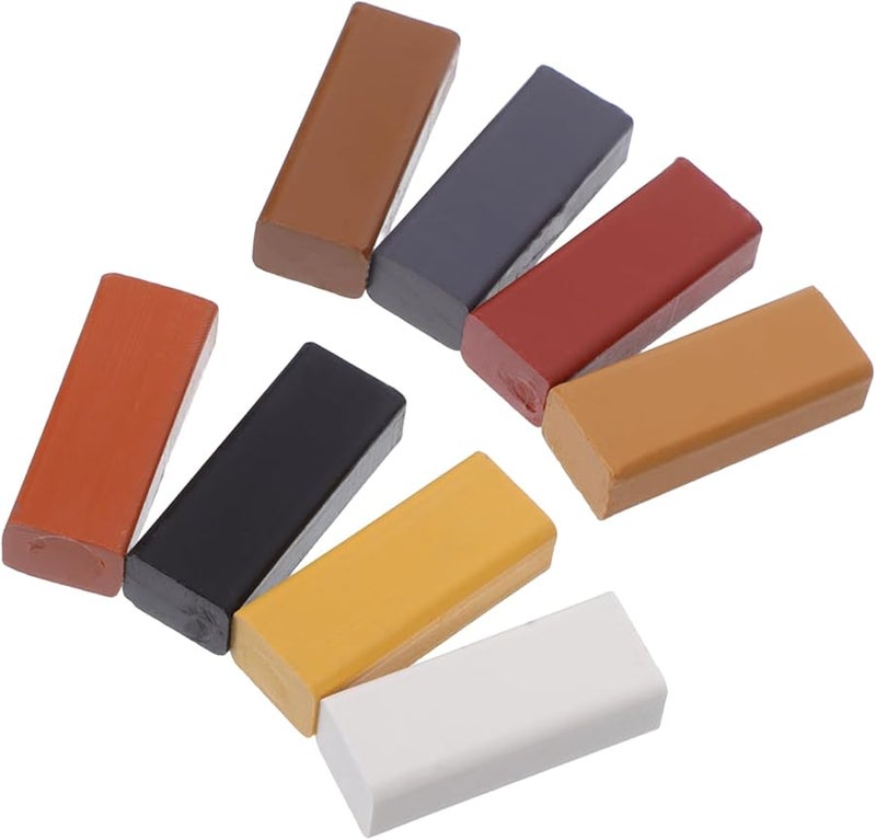 Housoutil 8 Colors Hard Wax Wood Repair Crayons Kit For Furniture Floor Scratch Fix - Image 1